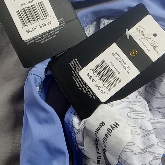 Bathing Suit Marilyn Monroe SMALL Swimwear TWO Piece BIKINI NEW PERIWINKLE - Picture 4 of 6